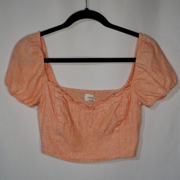 Aritzia Wilfred Wander  Linen Crop Top - Coral Size S - Picture 4 of 12